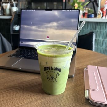 Jade & Java Cafe - salted cream matcha with oat milk - Coffee & Tea Near Me - San Francisco, California