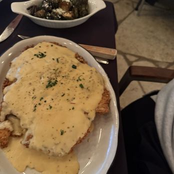 Moonshine Grill - Chicken fried steak and Brussel sprouts - Southern Near Me - Austin, Texas Moonshine Grill - Chicken fried steak and Brussel sprouts - Southern Near Me - Austin, Texas