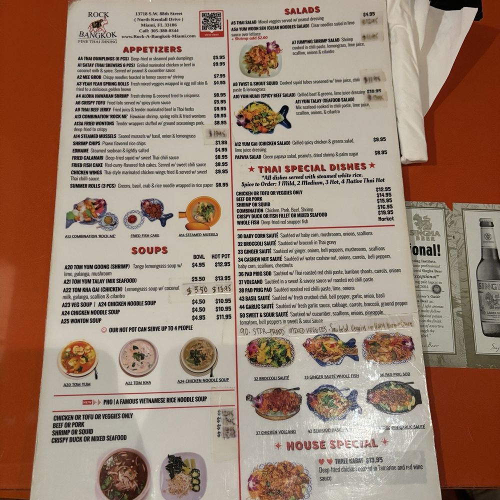 Rock A Bangkok - front menu - Thai Near Me - Miami, Florida Rock A Bangkok - front menu - Thai Near Me - Miami, Florida