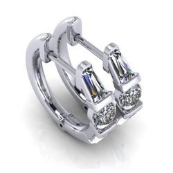 Bella Jule Fine Jewelry - Designed by Bella Jule Fine Jewelry a set of 14kt White Gold & Diamond Huggies set with 1.09ctw of diamonds