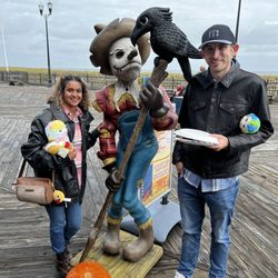 Seaside Heights Boardwalk - Us with the Spooky 'ScareCrow'