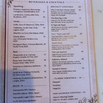 Eunoia - Drinks menu 2.13.26 - Japanese Near Me - Washington, DC, District of Columbia