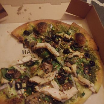Your Pie Pizza - Missing toppings sundried tomato, fresh mozzarella cheese, pineapples, green pepper, garlic The chicken could have been chopped up real fine - Pizza Near Me - Atlanta, Georgia