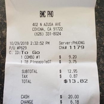 BMC Pho - Waste of money and terrible service from Phuong the server. - Vietnamese Near Me - Covina, California BMC Pho - Waste of money and terrible service from Phuong the server. - Vietnamese Near Me - Covina, California