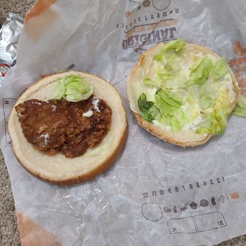 Burger King - Crispy chicken sandwich with comedically small chicken. - Fast Food Near Me - Ladson, South Carolina