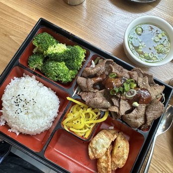 Korean Superette - Bulgogi bento box with miso soup - Korean Near Me - Berkeley, California