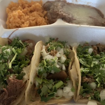 Taquería El Toro - Left to right: birria, carnitas, and carne asada. 8.99 for this combo and it includes a drink. - Mexican Near Me - Hemet, California
