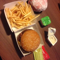 McDonald's - Royal with bacon (not cooked) very dry sketchy meat. Best part about this all was the creamy nugget sauce lol