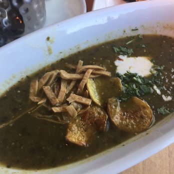 Root Down DIA - Green chili & lentil soup - New American Near Me - Denver, Colorado