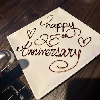 The Melting Pot - Cincinnati - Sweet message on plate that came with our dessert. - Fondue Near Me - Cincinnati, Ohio The Melting Pot - Cincinnati - Sweet message on plate that came with our dessert. - Fondue Near Me - Cincinnati, Ohio
