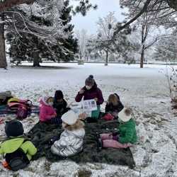 Community Cooperative Nature School - Sugarhouse Park - circle time before sledding