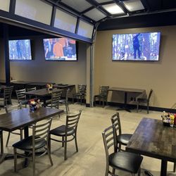 Banquet or private party area with plenty of TVs!