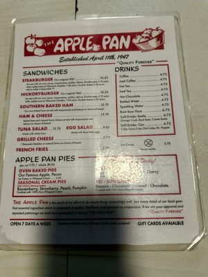 Menu photo 4 The Apple Pan Los Angeles, CA Menu photo 4 The Apple Pan Los Angeles, CA