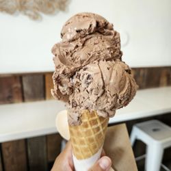 Earnest Ice Cream - Double scoop, chocolate and Ferrero rocher