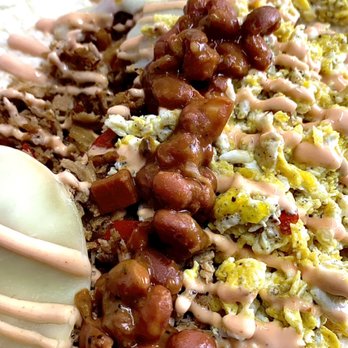 ValerEats - Tot bowl with eggs, cheese, peppers and onions, beans. - Food Trucks Near Me - Richmond, Virginia ValerEats - Tot bowl with eggs, cheese, peppers and onions, beans. - Food Trucks Near Me - Richmond, Virginia