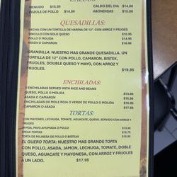 Taqueria El Guero - Menu