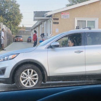 Fun-Diggity Funnel Cakes - This is me parked in center median with the line outside the front of the window where she takes your order. - Desserts Near Me - Compton , California