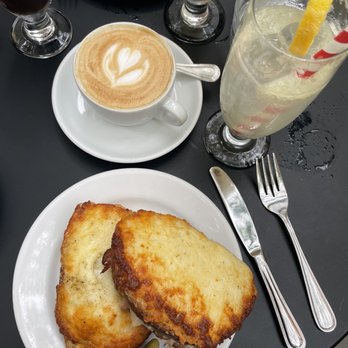 Buvette - Croque monsieur, latte, fresh lemonade, iced coffee and waffle sandwich - French Near Me - New York, New York