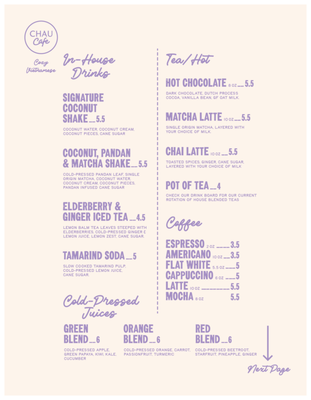 Menu photo 1 Chau Cafe Vancouver, BC Menu photo 1 Chau Cafe Vancouver, BC