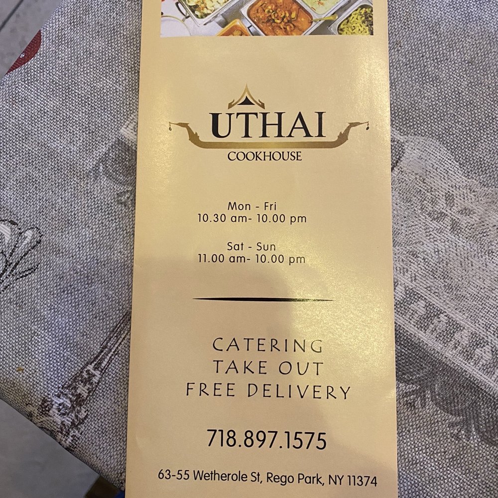 UThai - Menu cover - Thai Near Me - Rego Park, New York UThai - Menu cover - Thai Near Me - Rego Park, New York