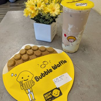 Happy Lemon - Classic boba milk tea with puff cream and a matcha bubble waffle. - Juice Bars & Smoothies Near Me - Danville, California Happy Lemon - Classic boba milk tea with puff cream and a matcha bubble waffle. - Juice Bars & Smoothies Near Me - Danville, California