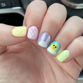  K Nails Bar - Easter Hard Gel Manicure - Nail Salons Near Me - Houston, Texas