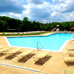 Large heated pool and small wading pool for tots.