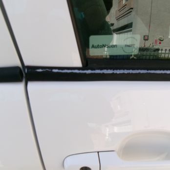 Andre's Auto Body & Paint - A better pic of the bad window molding that was not replaced after Andre's installed the used door. - Body Shops Near Me - Palmdale, California
