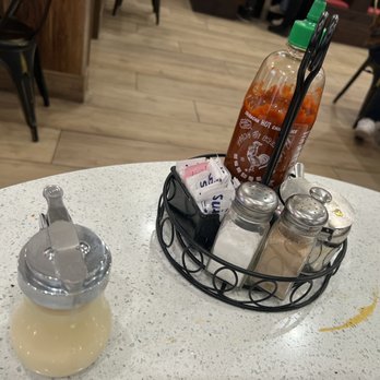 Tasty Spot Cafe - when i moved the table saw the chili oil stains. poor cleaning - Dim Sum Near Me - Arcadia, California