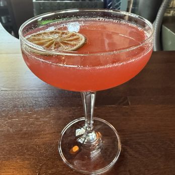 The Burrow - Blushing Badger (gin, blood orange, ginger, lemon). Just not enough for $15. - Burgers Near Me - Pensacola, Florida The Burrow - Blushing Badger (gin, blood orange, ginger, lemon). Just not enough for $15. - Burgers Near Me - Pensacola, Florida