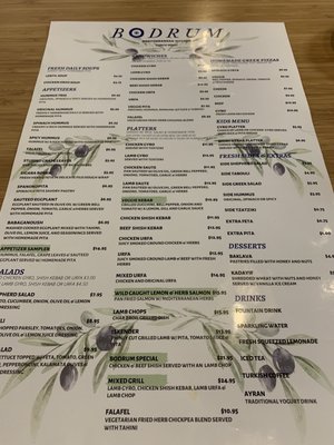 Menu photo 7 Bodrum Mediterranean Kitchen Jacksonville, FL
