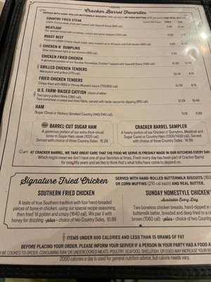 Menu photo 1 Cracker Barrel Old Country Store Greenville, NC Menu photo 1 Cracker Barrel Old Country Store Greenville, NC