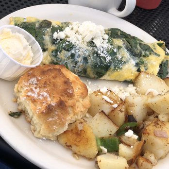The Worker Bee Cafe - Popeye's Fav- an omelette with ample spinach and Feta cheese. Side of home fries. - Breakfast & Brunch Near Me - Carpinteria, California The Worker Bee Cafe - Popeye's Fav- an omelette with ample spinach and Feta cheese. Side of home fries. - Breakfast & Brunch Near Me - Carpinteria, California