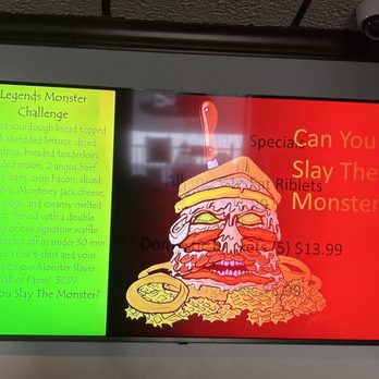 Legends American Grill - a sandwich on a television screen - Bars Near Me - Marshalltown, Iowa