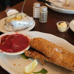 Sprout's Inn - Fried Whole Catfish and beets side dish.