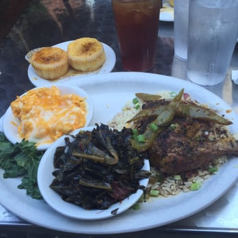 Carolina Kitchen - Jerk chicken plate with mac and greens - Southern Near Me - Largo, Maryland Carolina Kitchen - Jerk chicken plate with mac and greens - Southern Near Me - Largo, Maryland