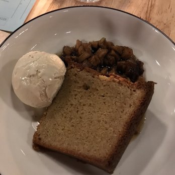 Automatic Seafood and Oysters - Brown butter Cake with chia ice cream , sautéed apples - Seafood Near Me - Birmingham, Alabama