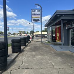 Dale's Tires - The front of the building taken by the side to show the sign.