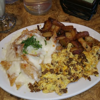 Tiztal Cafe - Chilaquiles with chorizo - Breakfast & Brunch Near Me - Chicago, Illinois