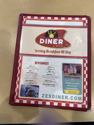 Menu photo 1 Ze's Diner Prior Lake, MN Menu photo 1 Ze's Diner Prior Lake, MN