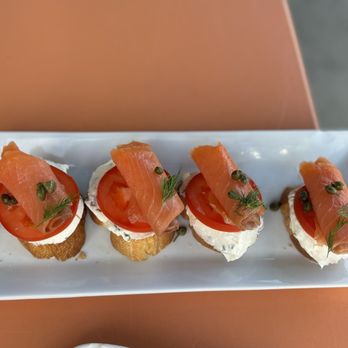 Starling Diner - Smoked Salmon & Capers Crostini. Delicious - New American Near Me - Long Beach, California Starling Diner - Smoked Salmon & Capers Crostini. Delicious - New American Near Me - Long Beach, California