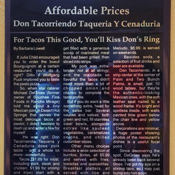 Don Tacorriendo - I would GLADLY kiss his ring!!! - Mexican Near Me - Desert Hot Springs, California Don Tacorriendo - I would GLADLY kiss his ring!!! - Mexican Near Me - Desert Hot Springs, California