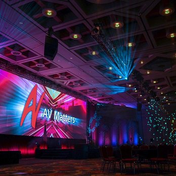 AV Matters - Large general session large format 16:9 screen, flown audio and dramatic fiber-optic drapery. - Video/Film Production Near Me - Orlando, Florida
