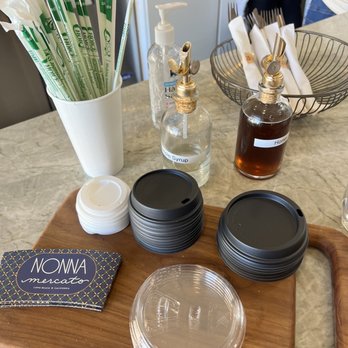 Nonna Mercato - Lovely selections of sweets to add to coffee - simple syrup  honey & brown sugar squares - Bakeries Near Me - Long Beach, California