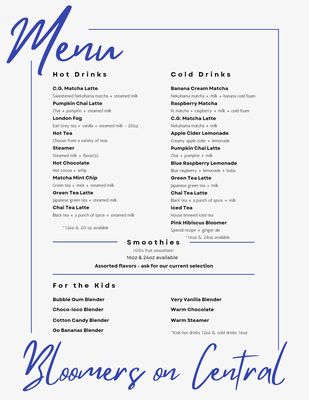 Menu photo 1 Bloomers On Central Coffee Shoppe Fort Dodge, IA Menu photo 1 Bloomers On Central Coffee Shoppe Fort Dodge, IA