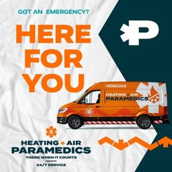 Our Heating + Air Paramedics van and technician will come to your rescue!