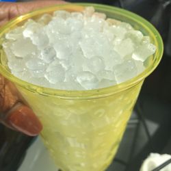 Dunkin' - Best crushed ice! Free if you have your own cup! It's about $.70 no matter what size if you use their cups.