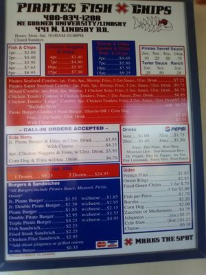 Menu photo 3 Pirates Fish and Chips Mesa, AZ