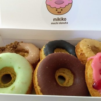 Mikiko Mochi Donuts - Starting from the upper left: apple cinnamon, sesame, pumpkin, cranberry, chocolate, pandan - Donuts Near Me - Beaverton, Oregon Mikiko Mochi Donuts - Starting from the upper left: apple cinnamon, sesame, pumpkin, cranberry, chocolate, pandan - Donuts Near Me - Beaverton, Oregon