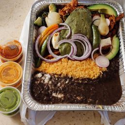 Molcajete with hand-made tortillas and salsa Molcajete with hand-made tortillas and salsa